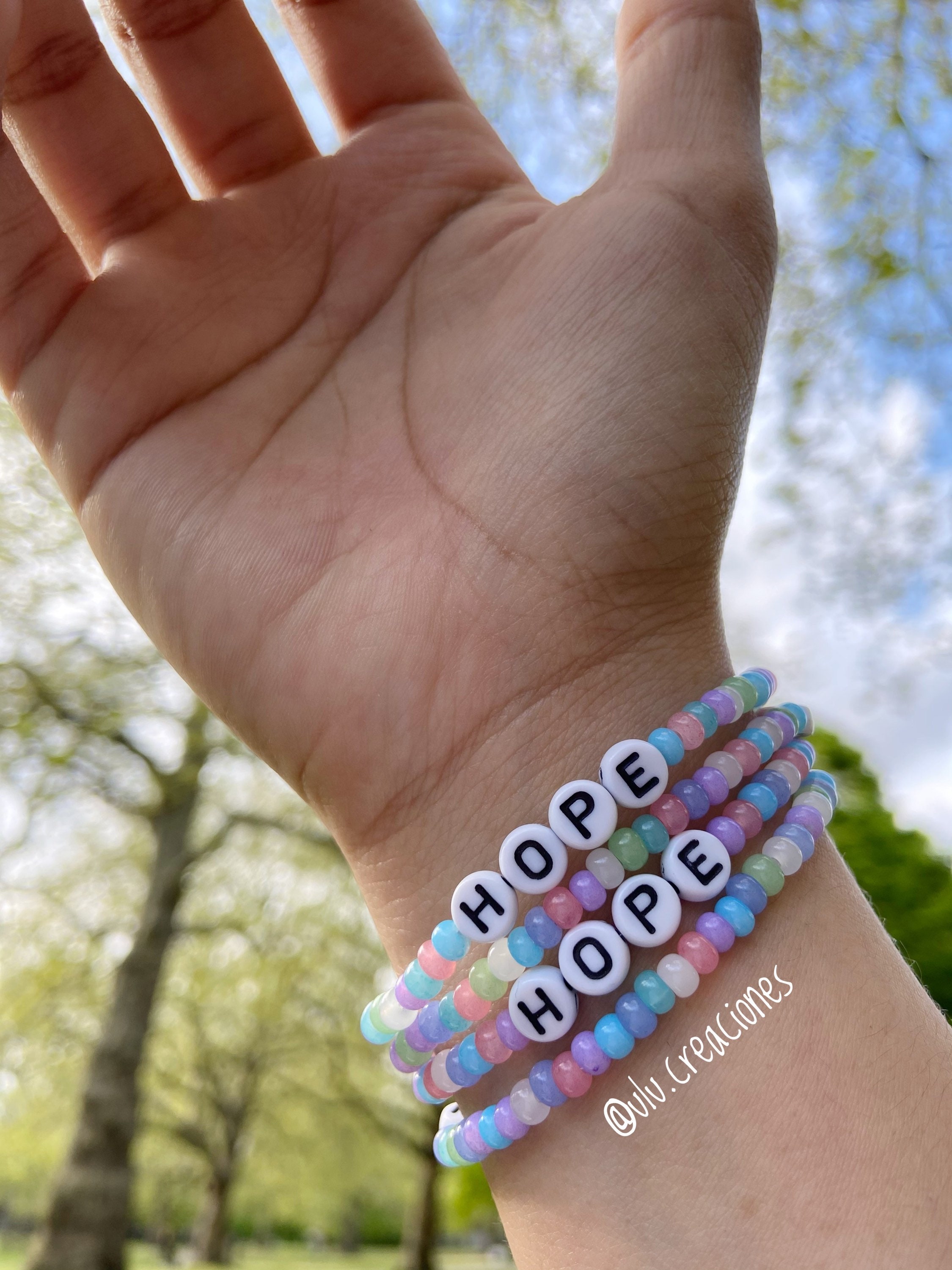 Positivity Word Beaded Bracelet Gift for Her - Etsy UK