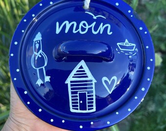 Garden Decor Enamel Painted Pot Lid - Moin - Trend - Gift Idea - Home