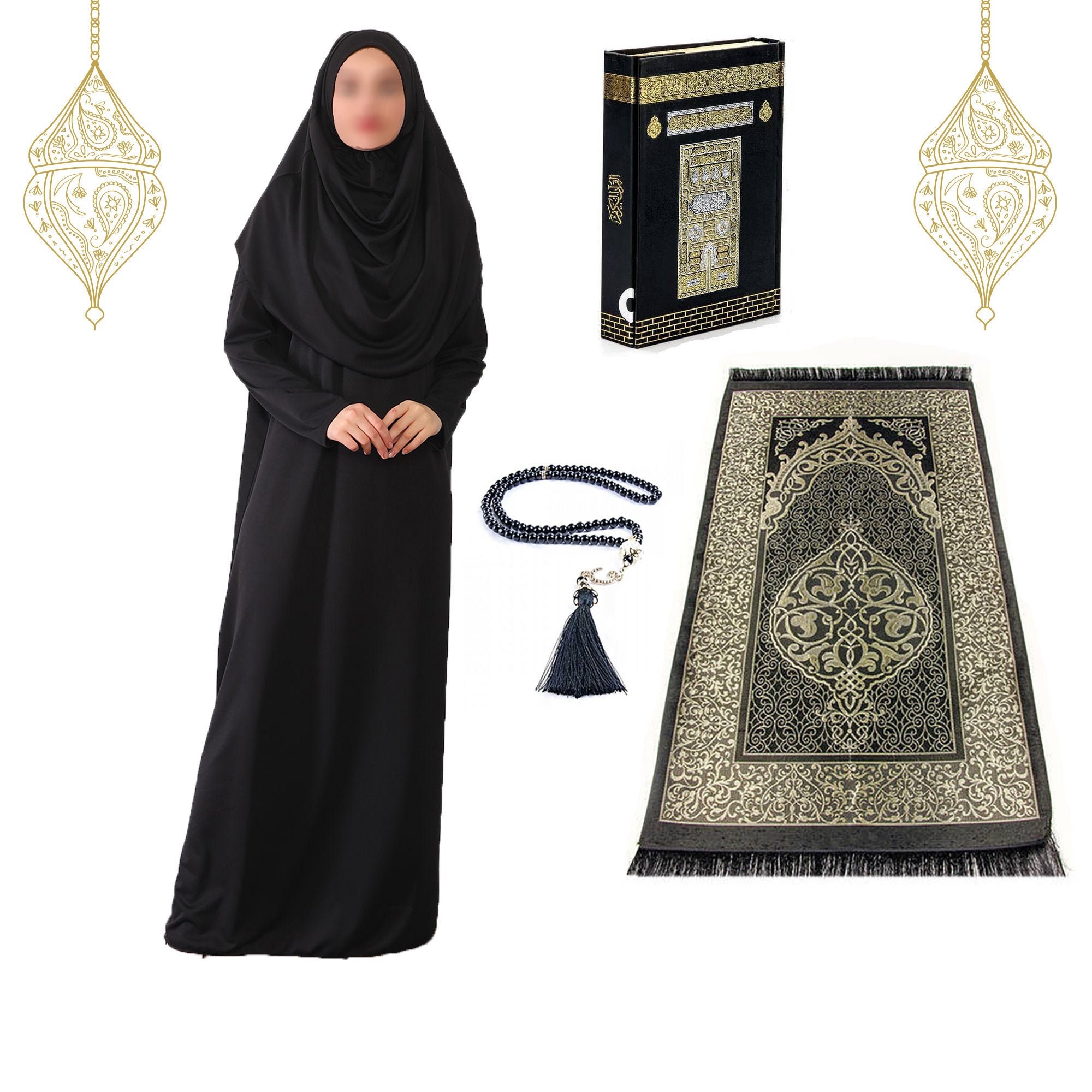 Prayer Dress Dress With Kaba Quran and Prayer Rug Mat Modern - Etsy
