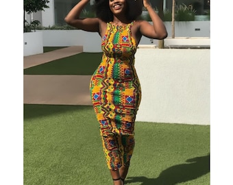 Kente bodycon strecht dress ankara elastic dress bodycon dress elastic dress