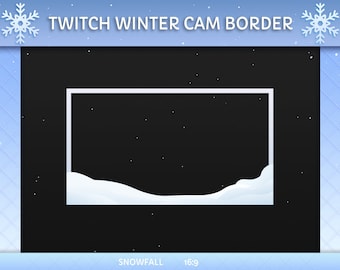 Twitch Animated Cam Overlay | Sneeuwval Grens | Twitch Winter | Geanimeerde camerarand | Streaming Graphics