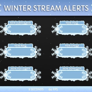 Twitch Winter Animated alerts | Animated stream alert pack | Winter alerts | Twitch Snow | Christmas | Holidays | Streaming Graphics