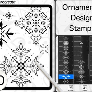 30 Tattoo design stamps, tattoo brush, ornamental art, procreate stamps, procreate brushes, digital tools, digital download, ipad