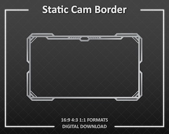 Twitch Static Cam Overlay | Geometric border | Twitch Metal Frame | Static Camera Border | Streaming Graphics