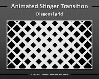 Twitch Black Stinger overgang | Geanimeerde diagonale rasterovergang | Minimalistische overgang | Stinger overgang | Streaming afbeeldingen