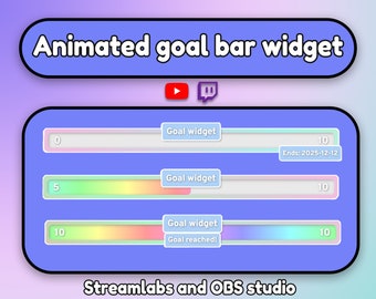 RGB Rainbow Animated Twitch Goal Bar For Stream | Twitch, Youtube, Facebook