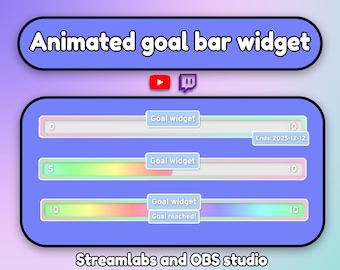 RGB Rainbow Geanimeerde Twitch Goal Bar voor Stream | Twitch, Youtube, Facebook