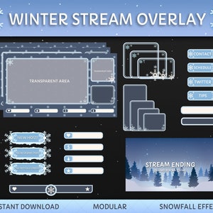 Twitch Winter Animated Overlay pack | Animated Stream Pack | Stream Overlays | Twitch Winter| Streaming Graphics