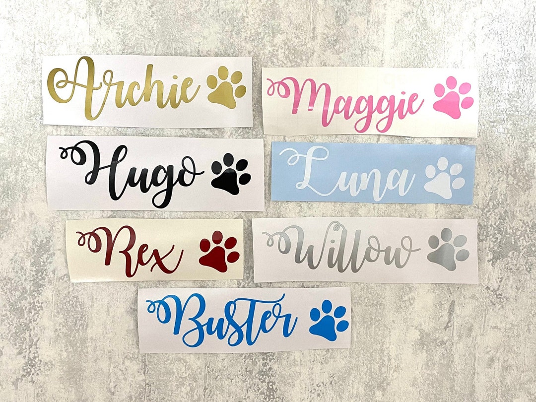 Pet Bowl Personalised Name Pet Bowl Stickers Pet Name Label Dog Bowl