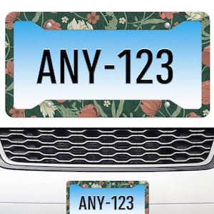 William Morris Inspired License Plate Frame Cute, Floral License Plate Frames for Women, Aesthetic Car Decor, Car Gift for Her