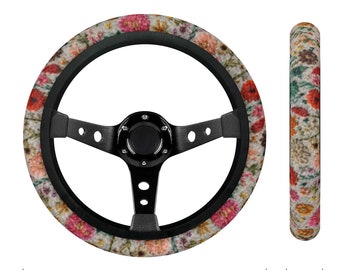 Funda para volante con flores de verano para mujer, funda para volante bonita, funda para volante estilo boho, decoración estética para el coche