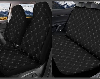 Skull Pattern Car Seat Cover Full Set, Black Car Seat Covers for Men, Gothic Seat Cover for Vehicle for Women, Goth Aesthetic Car Decor Gift