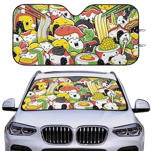 Car Sun Shade, Kawaii Windshield SunShade Cute, Sushi Sun Shade For Car, Japanese Car Sun Shade Panel, Car Sun Visor, Front Window Cover