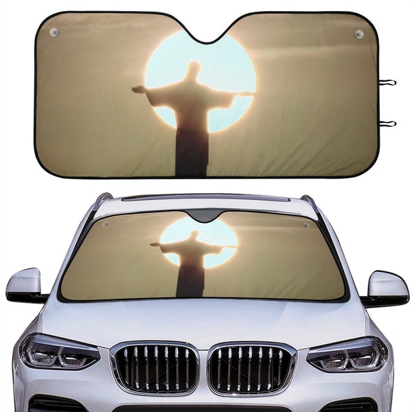 Jesus Car Sun Shade, Windshield SunShade Christian, Sun Shade For Car Catholic , Sunrise Car Sun Visor, Christ Front Window Cover