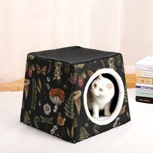 Cottagecore Mushroom Cat House, Witchy Cat Nest, Pet House, Small Dog Bed, Pet Bed, Pet Cave, Pet Sofa, Pet Furniture Convertible