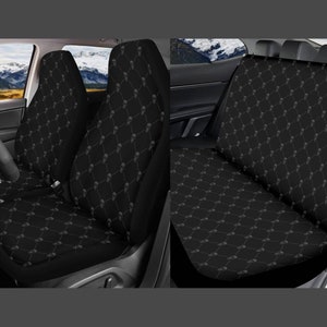 Skull Pattern Car Seat Cover Full Set, Black Car Seat Covers for Men, Gothic Seat Cover for Vehicle for Women, Goth Aesthetic Car Decor Gift