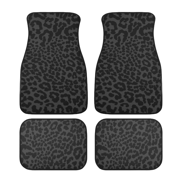 Black Leopard Car Mats, Animal Print Car Floor Mats for Women, Car Floor Mats for Men, Aesthetic Car Decor, Car Gift