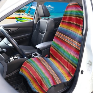 Mexican Blanket Pattern Car Seat Towel, Towel Cover for Car Seat, Waterproof Car Seat Cover for Pets Beach Sports, Universal Fit, Car Gift