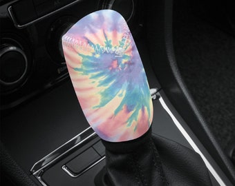 Tie Dye Shift Knob Cover for Women, Pink Blue Car Shifter Gear Cover, Hippie Boho Gear Shifter Cover, Cute Car Accessories, Car Gift