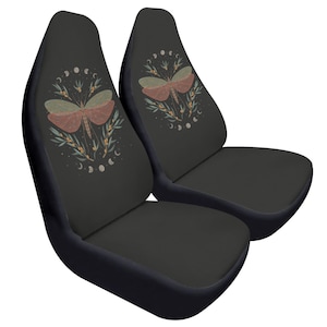 Lunar Moth Totem Car Seat Cover Full Set, Moon Phase Car Seat Covers, Witchy Seat Cover for Vehicle, Car Cover for Seat, Aesthetic Car Decor