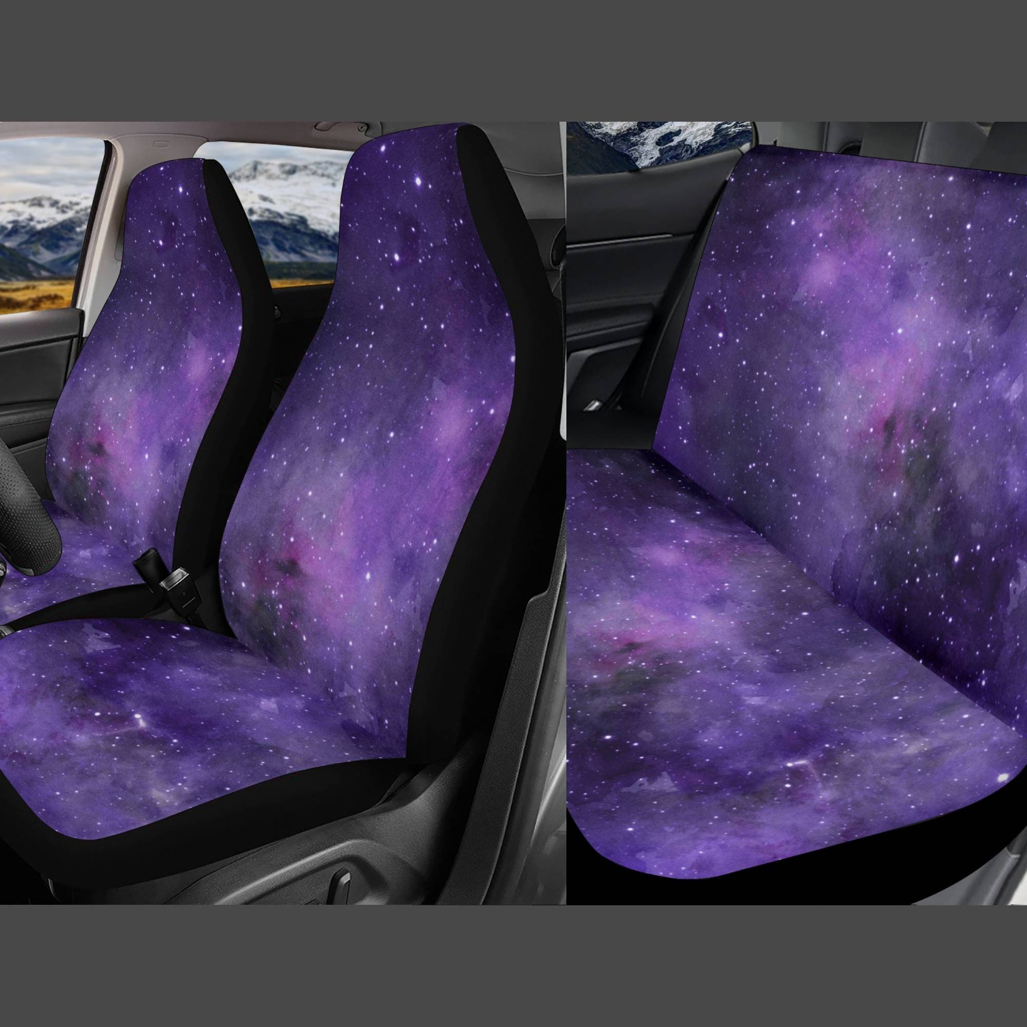Lila Galaxy Autositzbezug, Sternenhimmel, niedlicher Sitzbezug für