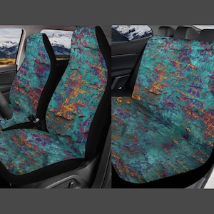 Turquoise Car Seat Cover Full Set, Vintage Glam Seat Covers for Car for Women, Car Seat Covers for Vehicle, Car Cover for Seats, Car Gift