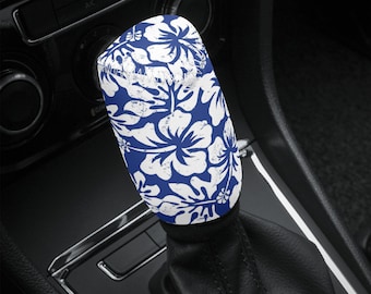 Copri pomello del cambio a forma di fiore di ibisco per donna, copri pomello del cambio per auto floreale, copri pomello del cambio Aloha, accessori per auto da cocco per ragazze, regalo