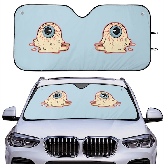 Augapfel Auto Sonnenschutz, Pastell Goth Windschutzscheibe Sonnenschutz  Süß, gruselige Kawaii Sonnenschutz für Auto, Sonnenschutz Panel, Baby Blau  Auto Sonnenblende - .de