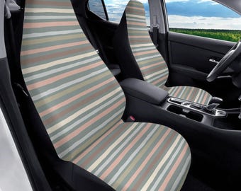GIFTPUZZ Lotus Dolphin Car Seat Covers - Floral Print Front Seat Covers For Women, Universal Fit