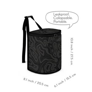 Bolsa de basura para coche Topography, bote de basura de carbón con tapa, impermeable y a prueba de fugas, accesorio estético, regalo para coche. imagen 8