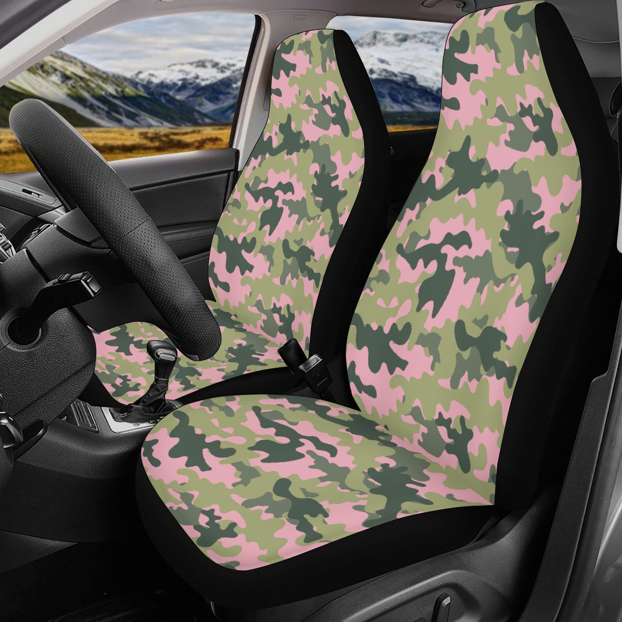 Discover Pink Camo Car Seat Cover