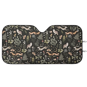 Enchanted Forest Windshield Sun Shade, Cottageore Windshield Sunshade, Witchy Sunshade, Sun Visor for Car Windshield, Aesthetic Car Decor