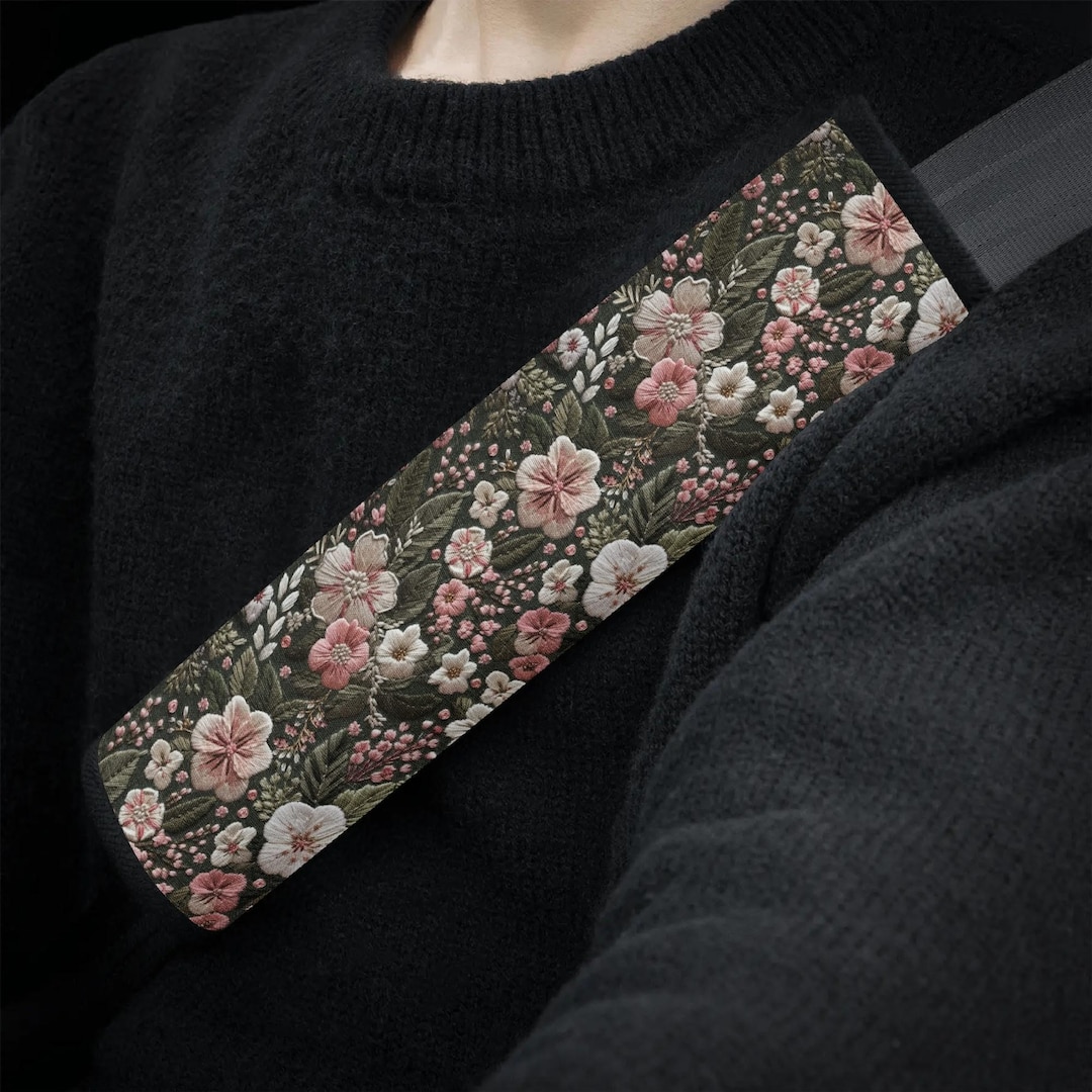 Neon Floral Eagles Car Seat Belt Cover 7''x12.6'' (Pack of 2)