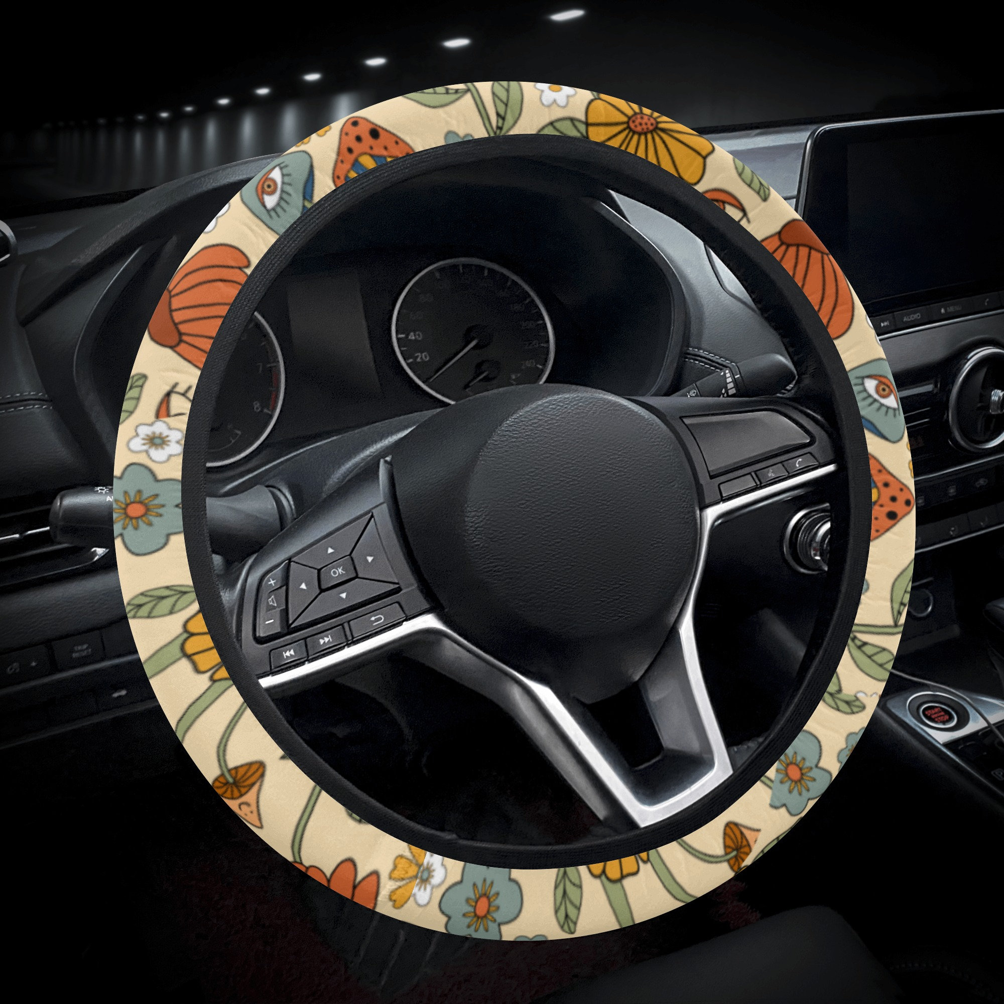 Retro Mushroom Steering Wheel Cover for Women, Cottagecore Car Steering  Wheel Cover Cute, Boho Car Wheel Cover Boho, Aesthetic Car Decor 