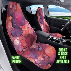 Juego de fundas para asientos de coche Amaranth: diseño con tinta de alcohol, juego completo para vehículo