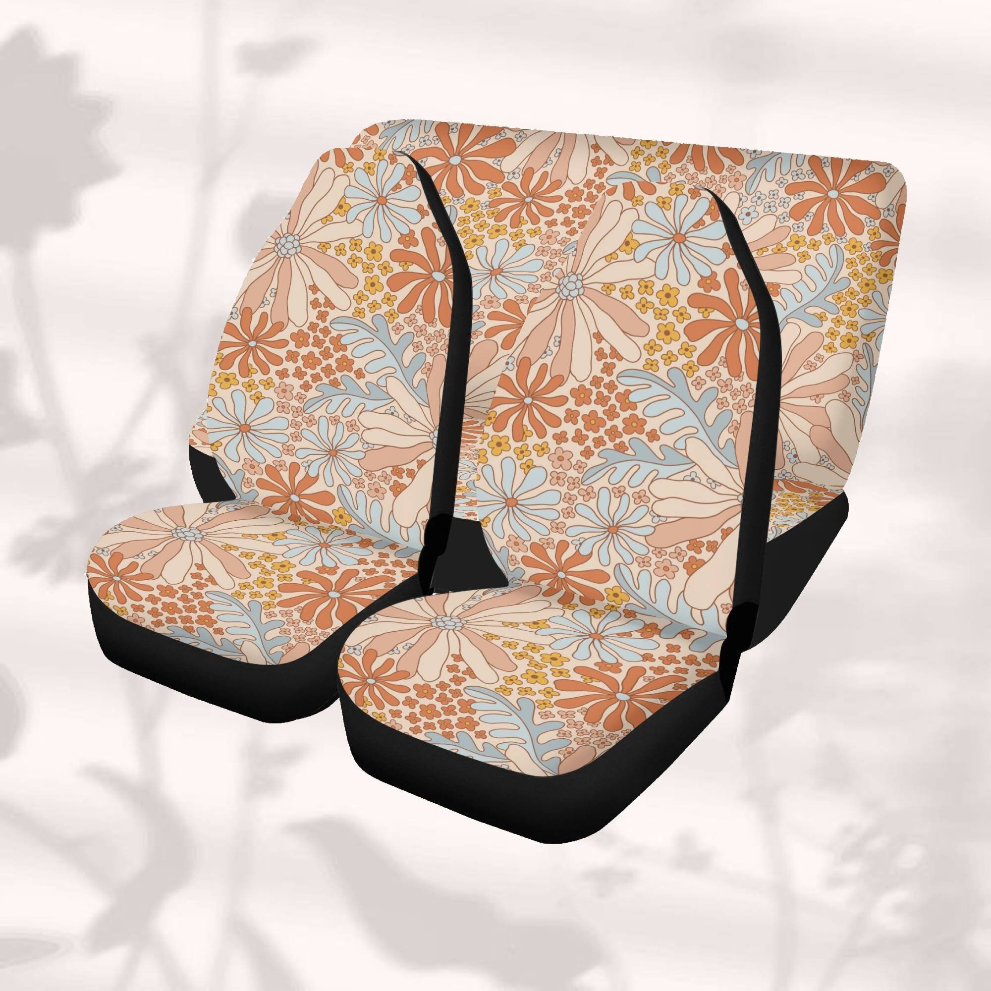 Boho Floral Car Seat Cover Full Set,flowers Seat Covers for Car for ...