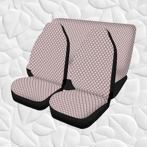 Pink Quatrefoil Car Seat Covers: Full Set, Elegant Auto Decor