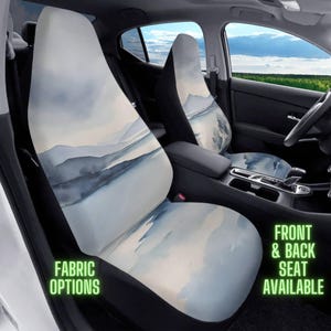 Seaside Landschaft Autositzbezüge für Auto Blau, niedlichen Autositzbezug für Fahrzeug, Minimalist Art Car Decor Interior