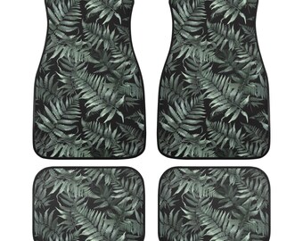 Fern Car Floor Mats, Green Car Mats Botanical, Boho Car Decor, Cute Car Accessories