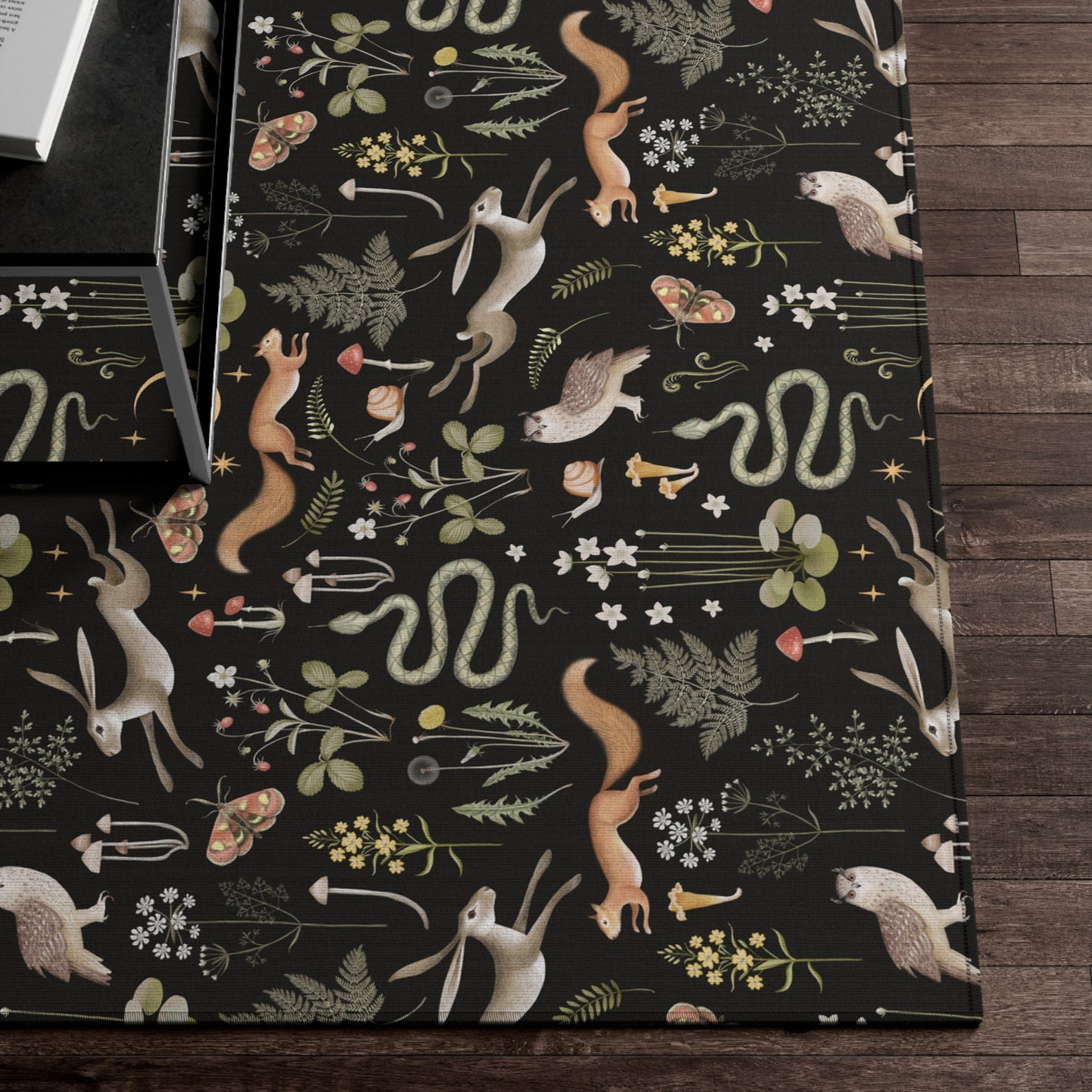 Enchanted Rug Enchanted Forest Rug, Floral Area Rug, Cottagecore Floor Mat, Nursery ...