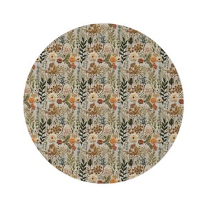 Cottagecore Flower Meadow Round Rug, Floral Round Area Rug Wildflowers ...