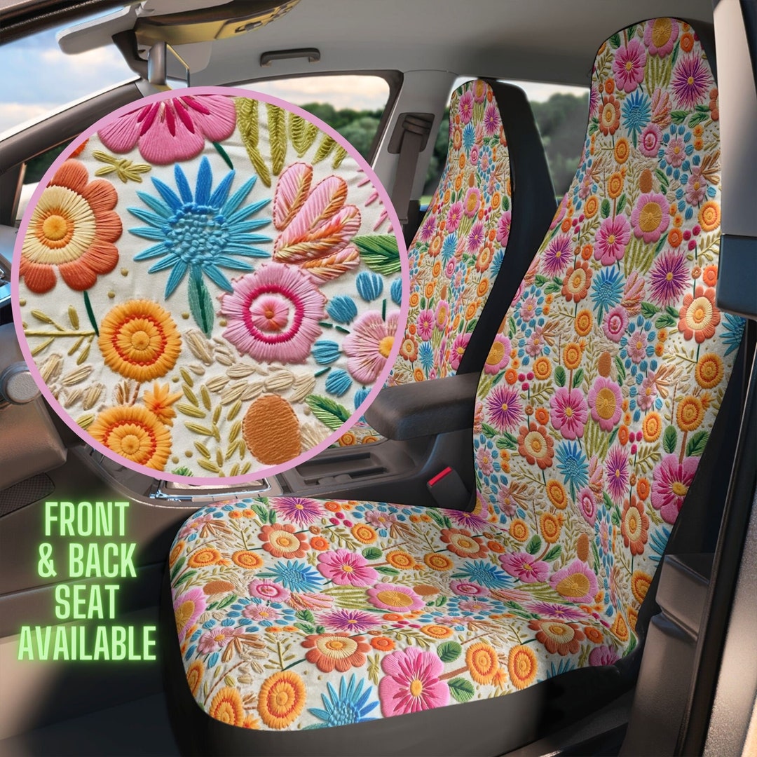 Vintage Pink Rose Flower Print Pet Car Seat Cover