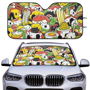 Housse De Pare-brise œil Cartoon - Pare-soleil Pliable 140x76 Cm - Protection Anti-UV Et Isolation Thermique Pour Voiture