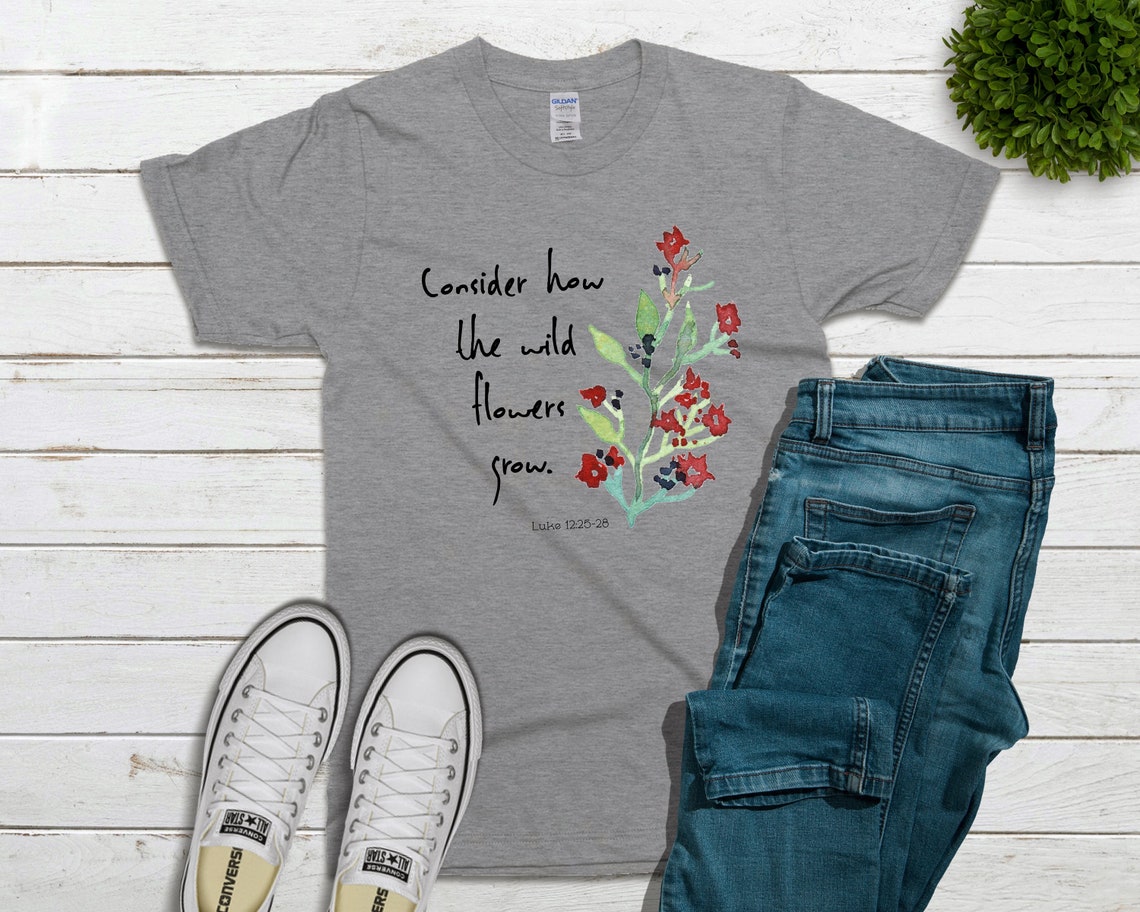 Consider How the Wildflowers Grow Christian Floral Graphic - Etsy UK