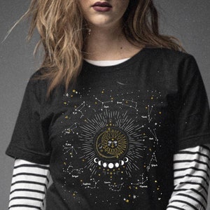 Astrology Shirt Celestial Tee Sun and Moon Tee Horoscope Shirt Constellations T-Shirt Zodiac Tshirt Astrology Gift for Astrologist