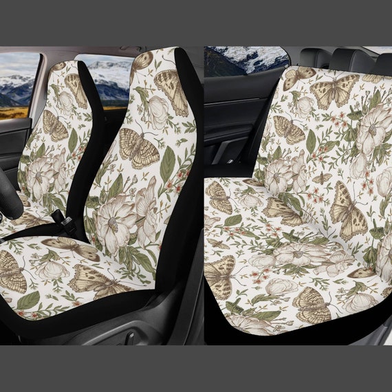 Wildblumen Moth Autositzbezug Set, Schmetterling Sitzbezüge für