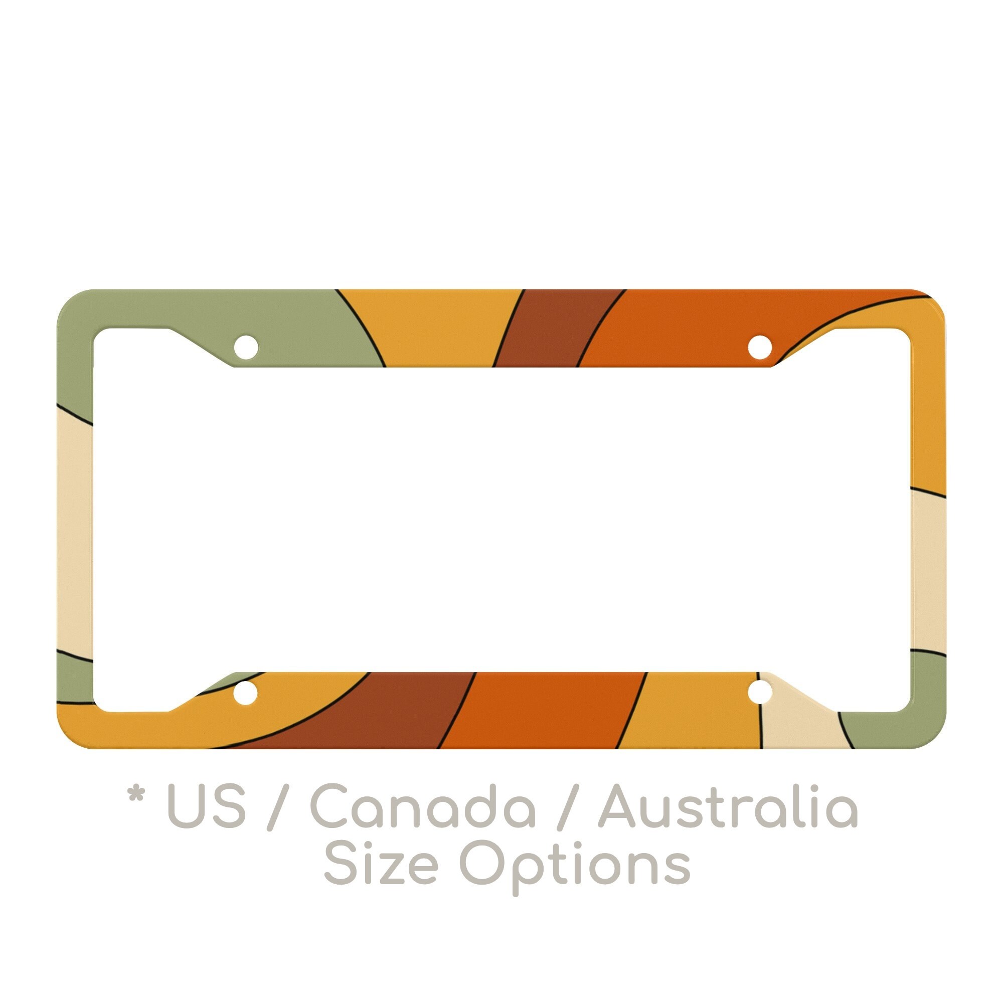 Tag Frame Curves Retro Groovy Curve License Plate Frame Cute, 70s License Plate Frames ...