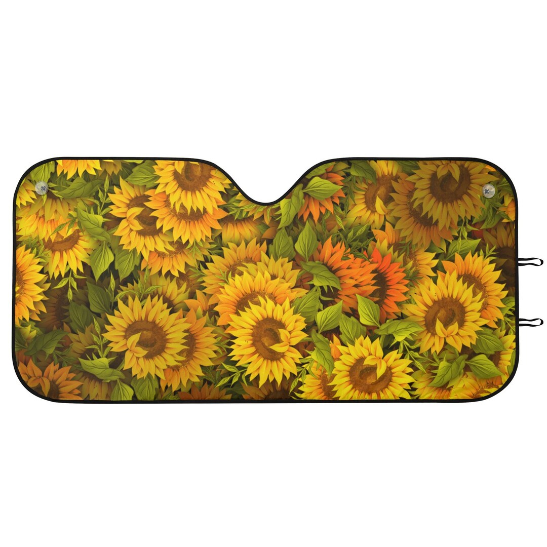 Sunflower Windshield Sun Shade, Flowers Windshield Sunshade, Sunshade