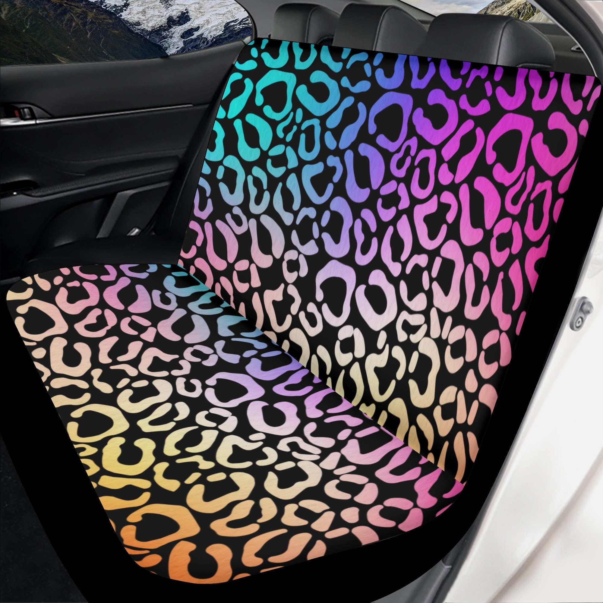 Regenbogen Leopard Auto Sitzbezüge für Fahrzeug Full Set, Animal Print  Sitzbezüge für Auto für Frauen Bunt, Neon Effekt Sitzbezug, Auto Geschenk -   Österreich