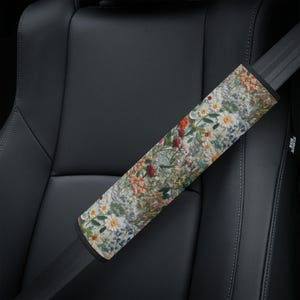 Floral Beadwork Four Clans Deep Lake Car Seat Belt Cover 7''x12.6''
